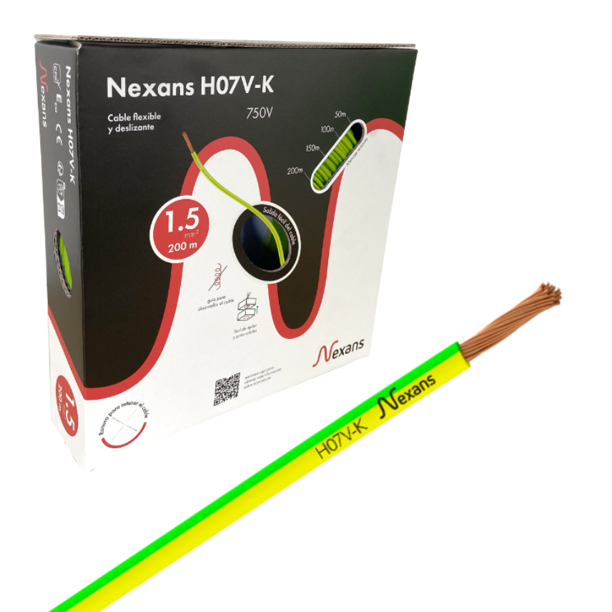Nexans H07V-K Easybox 1G1.5 Verde-Amarillo 200m