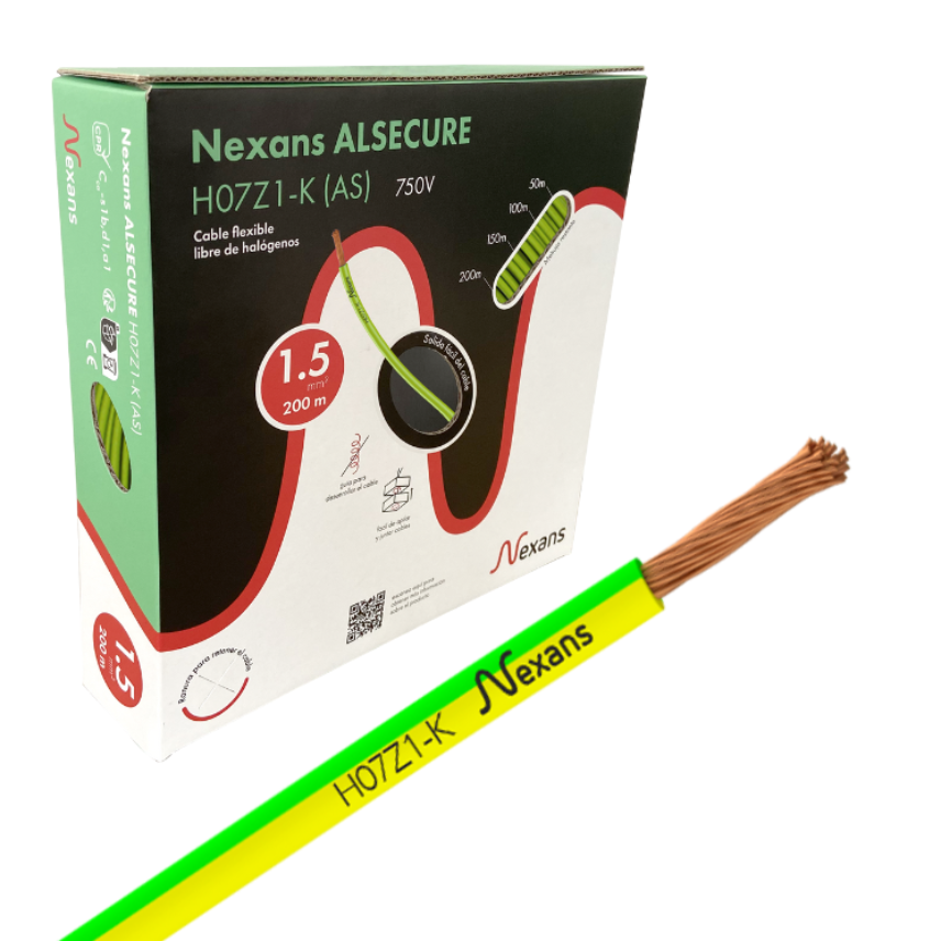 Nexans H07Z1-K Easybox 1G1.5 Verde-Amarillo 200m