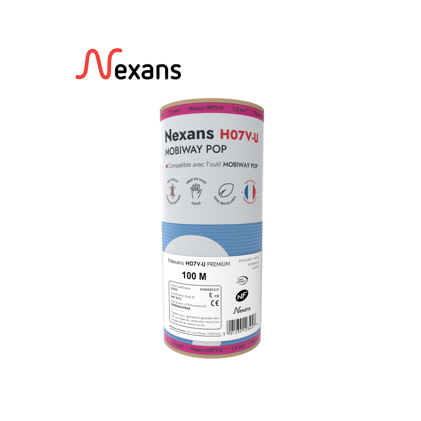Nexans H07V-U MOBIWAY POP 1x1.5 azul R100
