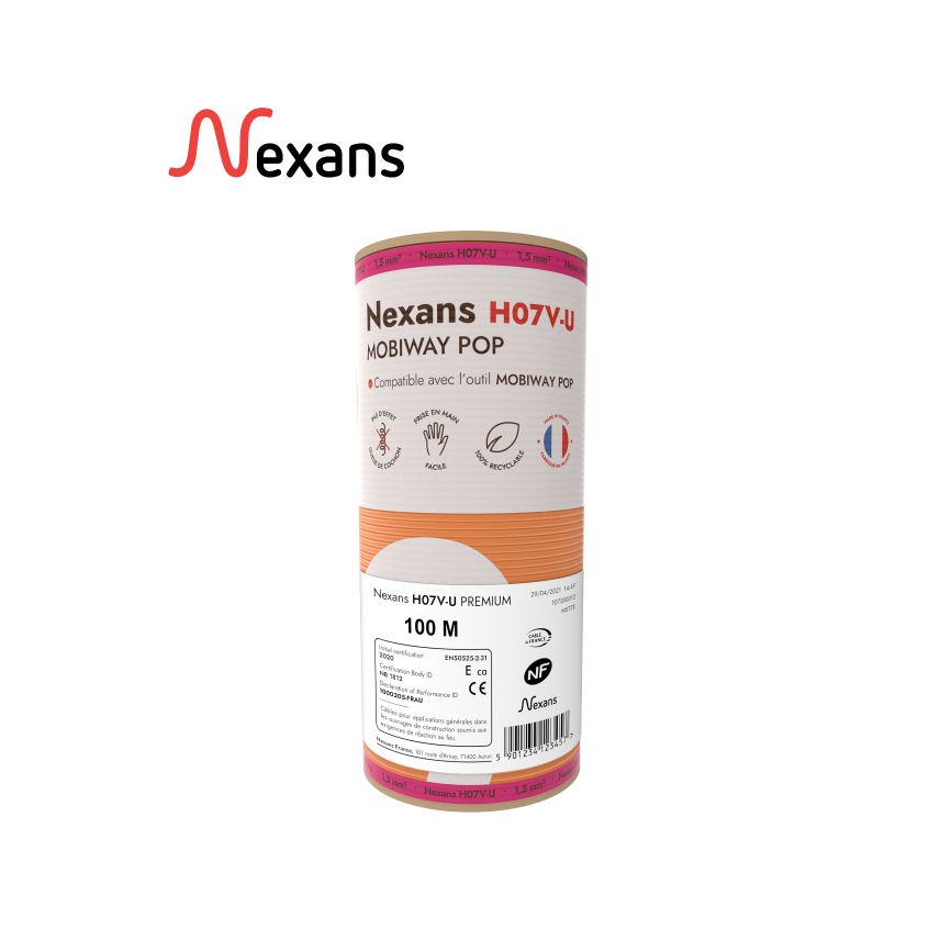 Nexans H07V-U MOBIWAY POP 1x1.5 orange D100