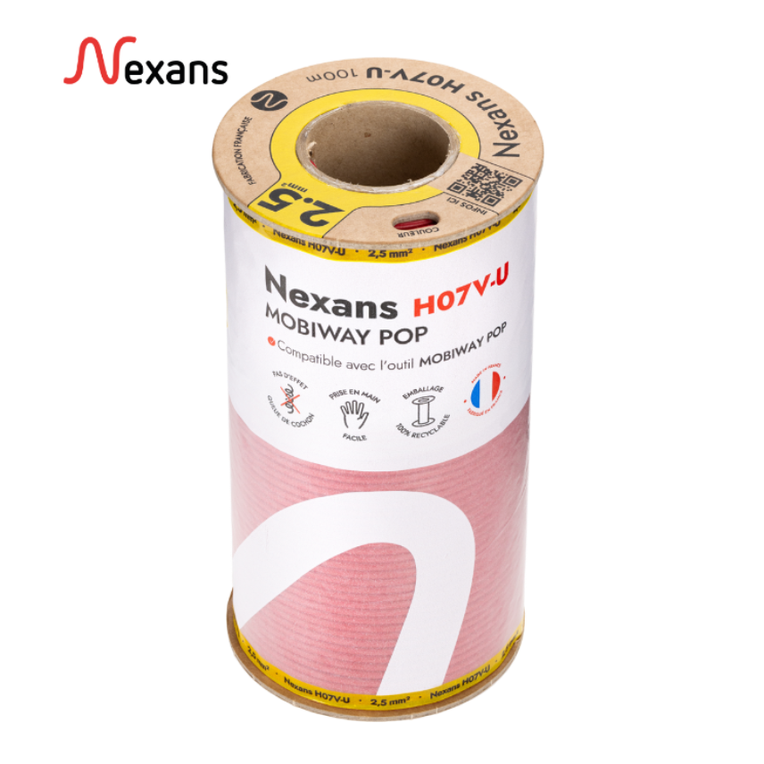 Nexans H07V-U MOBIWAY POP 1X2.5 rojo R100m
