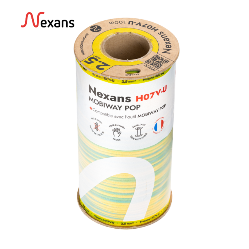 Nexans H07V-U MOBIWAY POP 1G2.5 amarillo/verde R100m